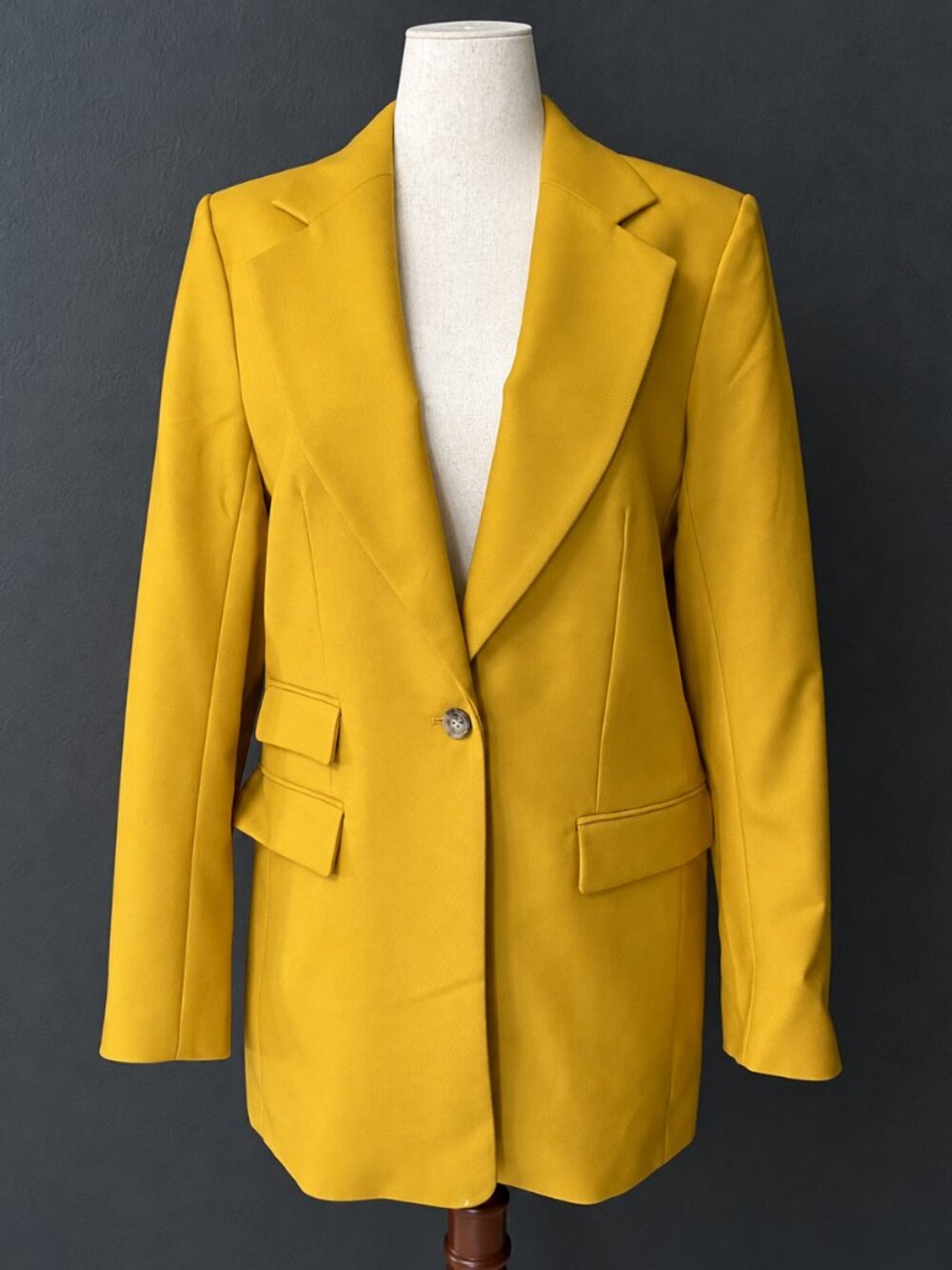 Banana Republic Mustard Yellow 100% Wool Blazer Tall 14